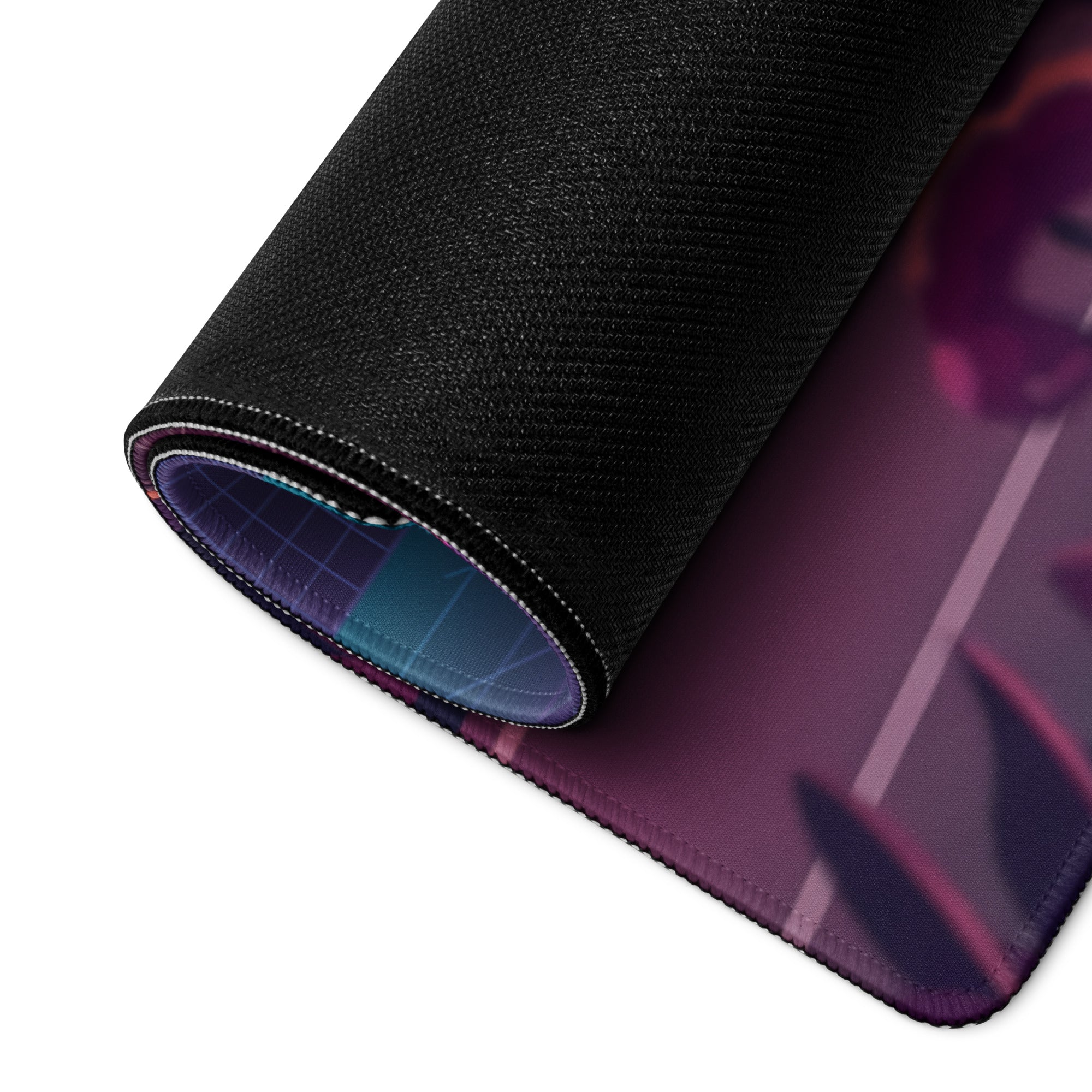 Porsche 911 Carrera 964 Inspired Silver Teal Vaporwave Gaming Mouse Pad, Classic Sports Car Desk Mat with Neon Coastal Sunset Artwork