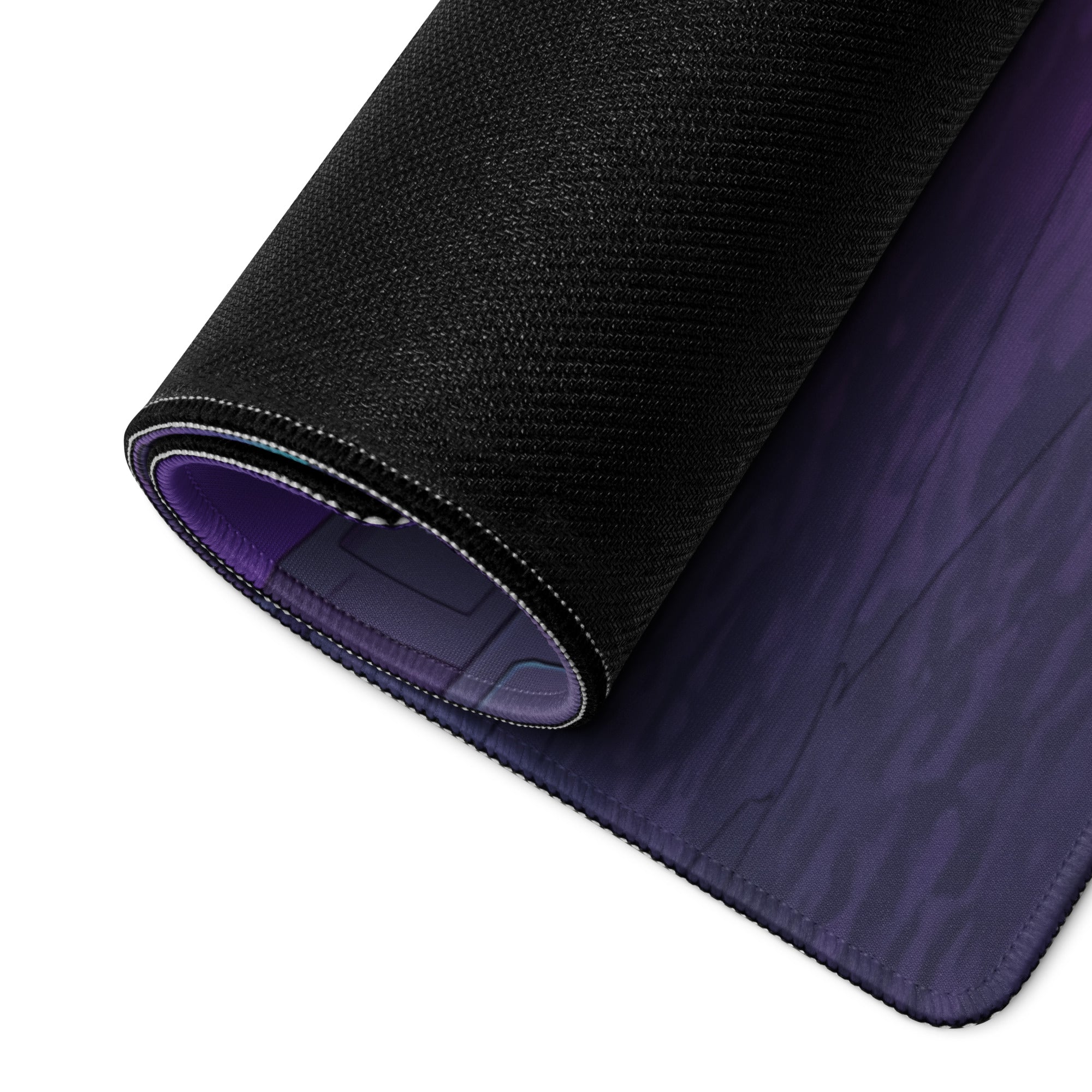 Dodge Challenger Inspired Green Purple Vaporwave Gaming Mouse Pad, Neon Retro Garage Desk Mat with Moody Classic Muscle Car Artwork