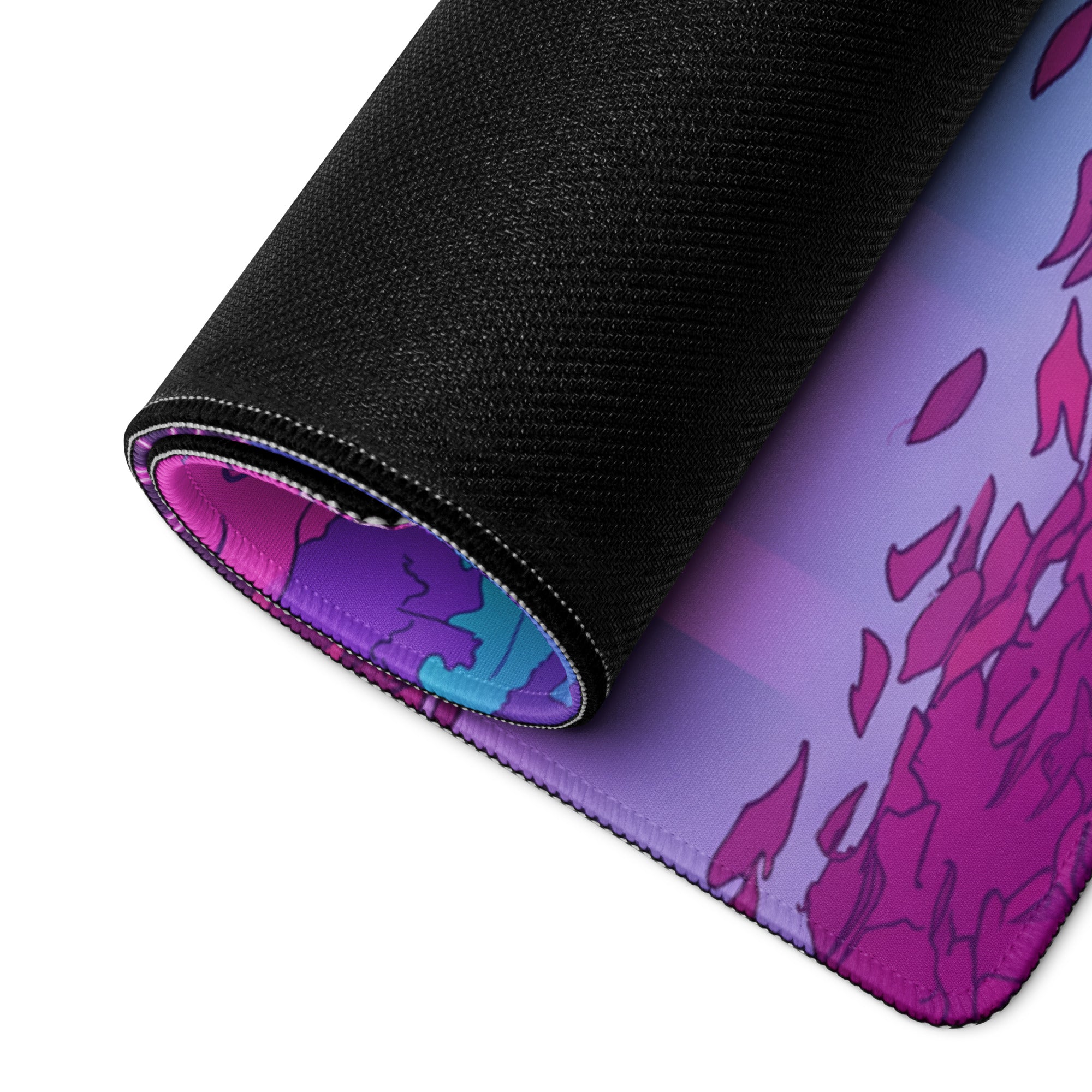 Porsche 911 964 Inspired Green Pink Vaporwave Gaming Mouse Pad, Neon Forest Desk Mat with Retro Futuristic Classic Sports Car Artwork