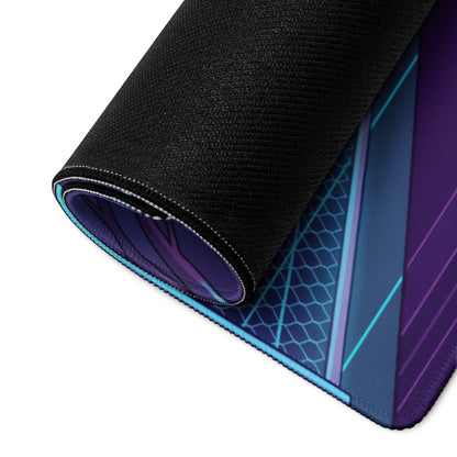 Nissan 350Z Z33 Inspired Purple Blue Vaporwave Gaming Mouse Pad, Neon JDM Sports Car Desk Mat with Retro Futuristic Forest Road Artwork