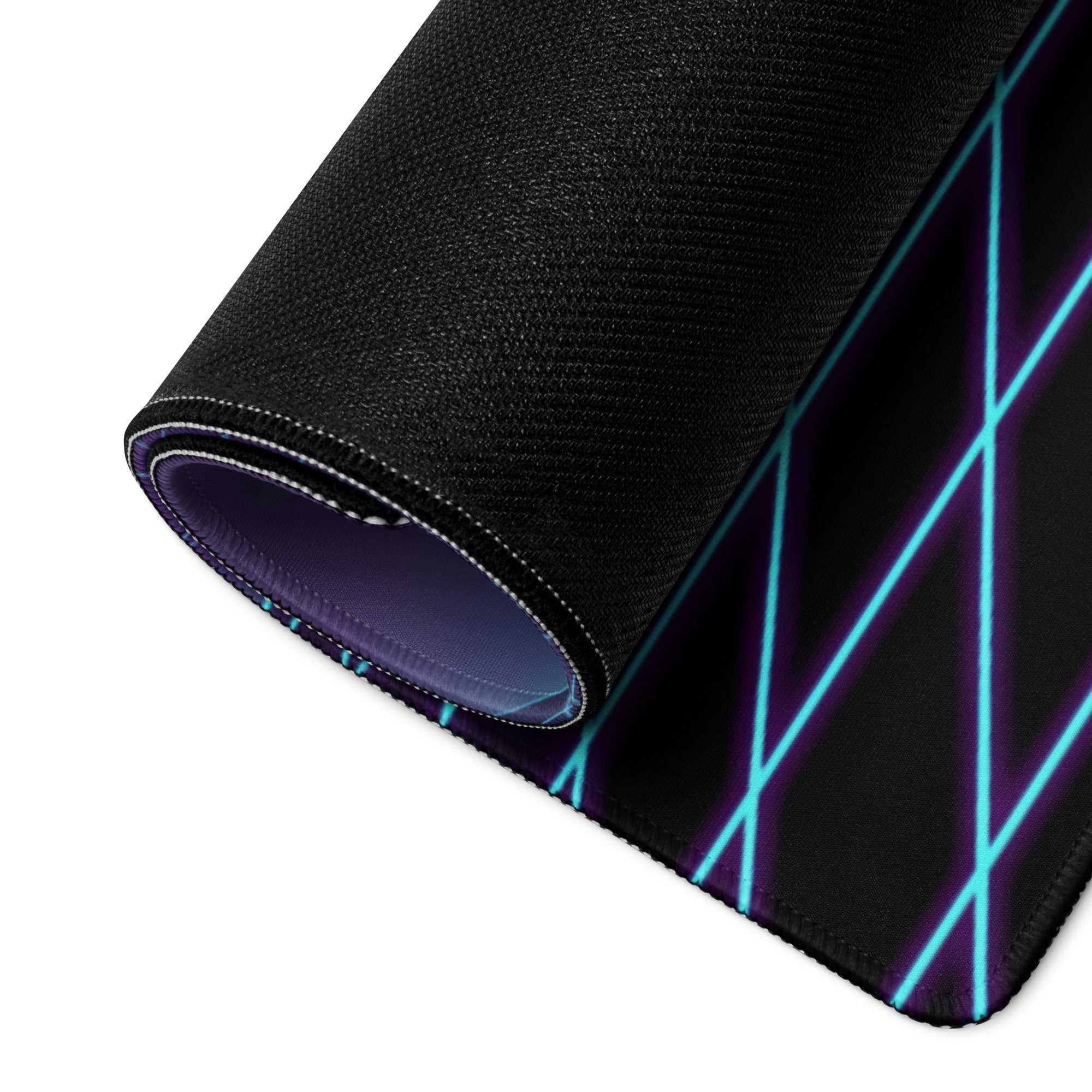 Toyota 86 Inspired Orange Blue Vaporwave Gaming Mouse Pad, Neon JDM Sports Car Desk Mat with Retro Futuristic Cyber Grid Mountain Artwork
