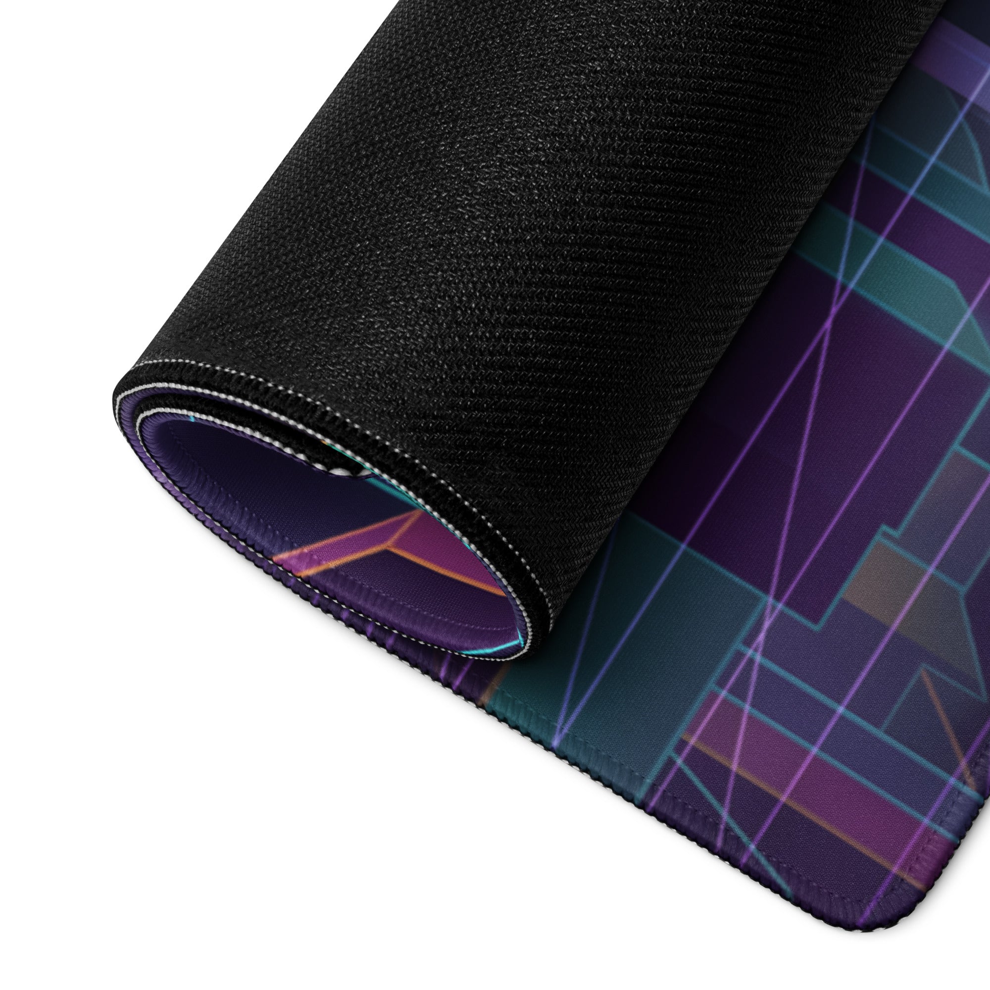 Nissan GT-R R35 Inspired Bronze Purple Vaporwave Gaming Mouse Pad, Neon JDM Supercar Desk Mat with Retro Futuristic Cyber City Artwork