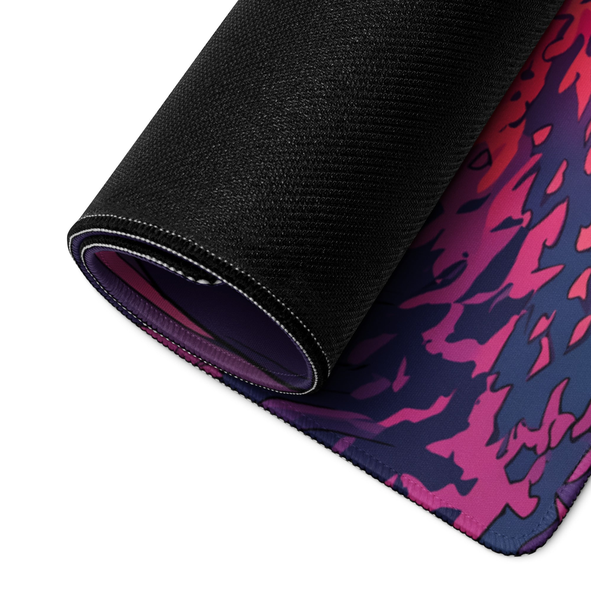 Mazda MX-5 Miata ND Inspired White Pink Vaporwave Gaming Mouse Pad, Japanese Roadster Desk Mat with Neon Forest and Dreamy Retro Artwork