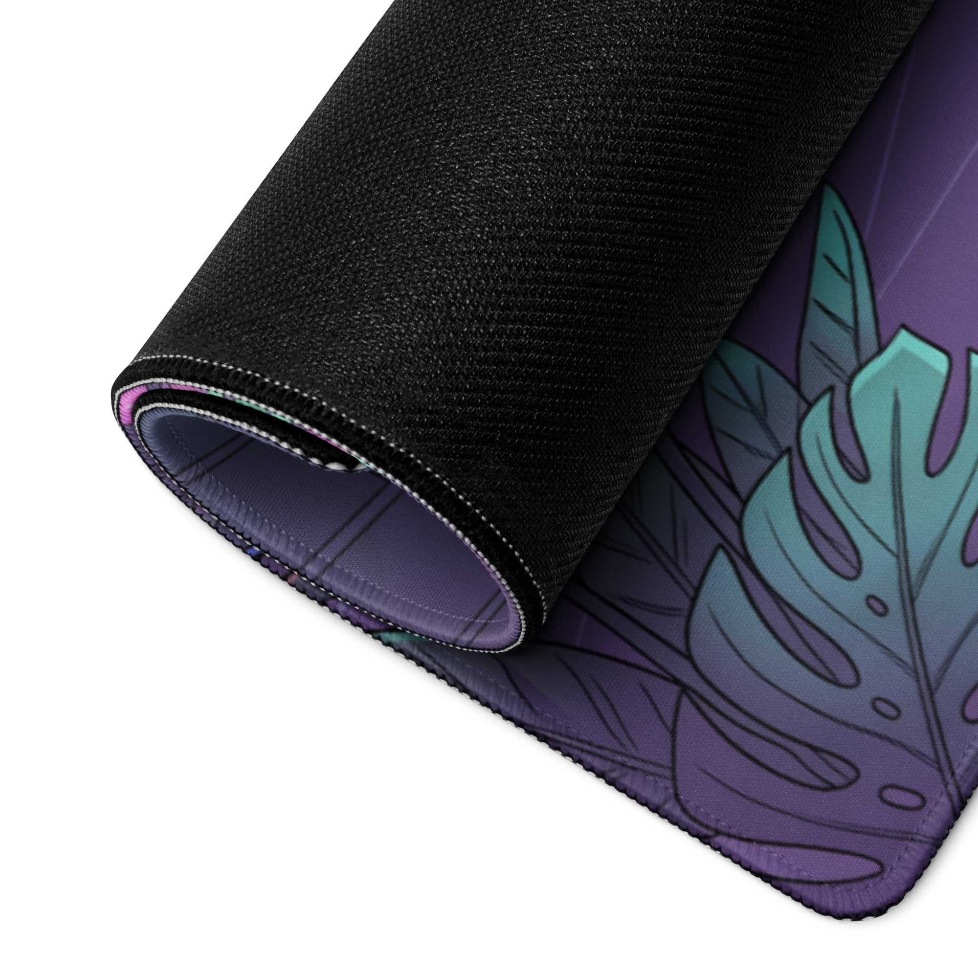 Mazda RX-7 FD Inspired White Purple Vaporwave Gaming Mouse Pad, Neon JDM Sports Car Desk Mat with Retro Futuristic Japanese City Artwork
