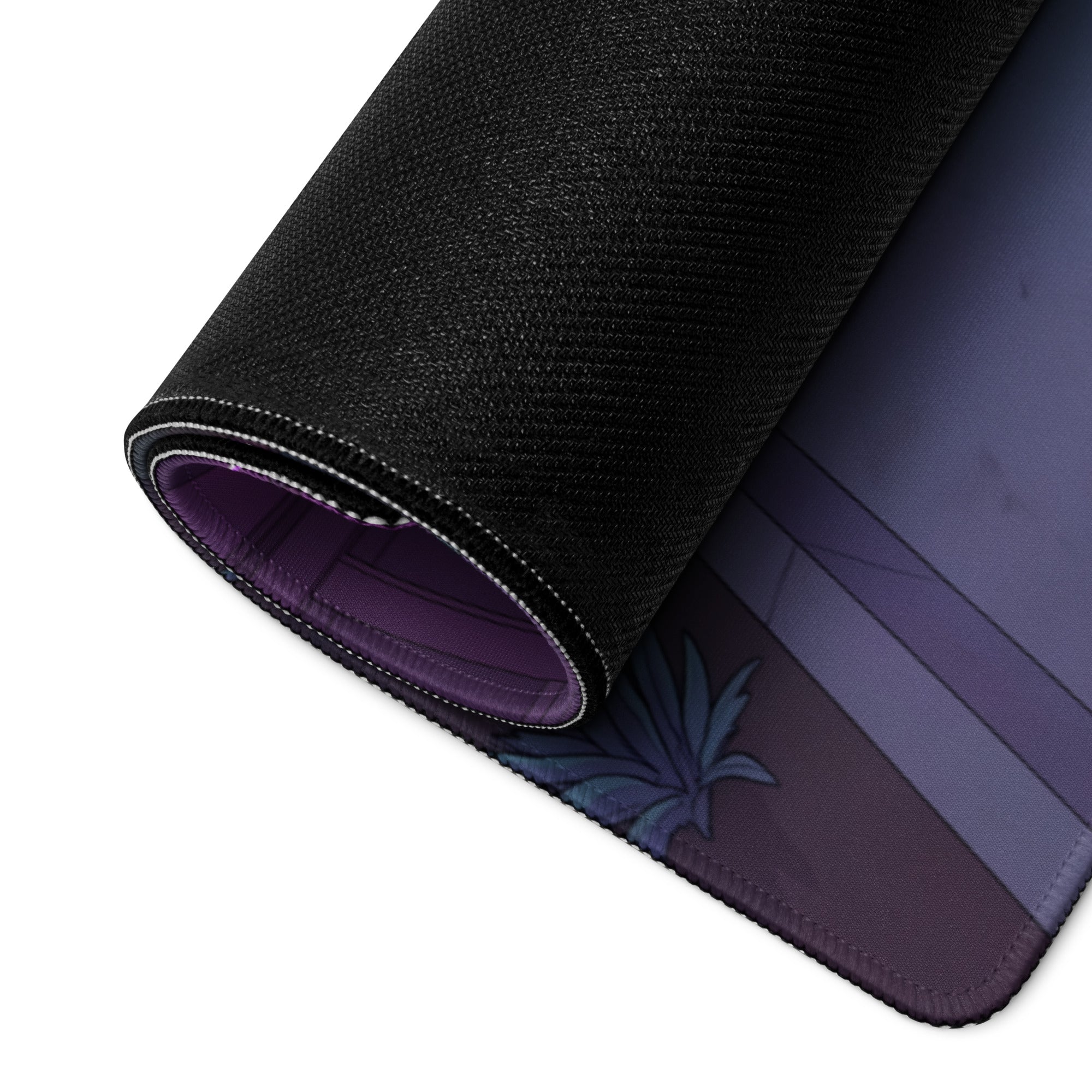 Toyota Supra MK4 A80 Inspired White Purple Vaporwave Gaming Mouse Pad, Neon JDM Sports Car Desk Mat with Retro Futuristic Cyber City Artwork