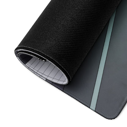 Nissan Skyline GT-R R34 Inspired Silver Blue Vaporwave Gaming Mouse Pad, JDM Sports Car Desk Mat with Futuristic Neon Tunnel Artwork