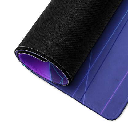 Toyota GR86 Inspired Blue Purple Vaporwave Gaming Mouse Pad, Neon Retro Futuristic JDM Desk Mat with Synthwave Palm Tree Sports Car Art