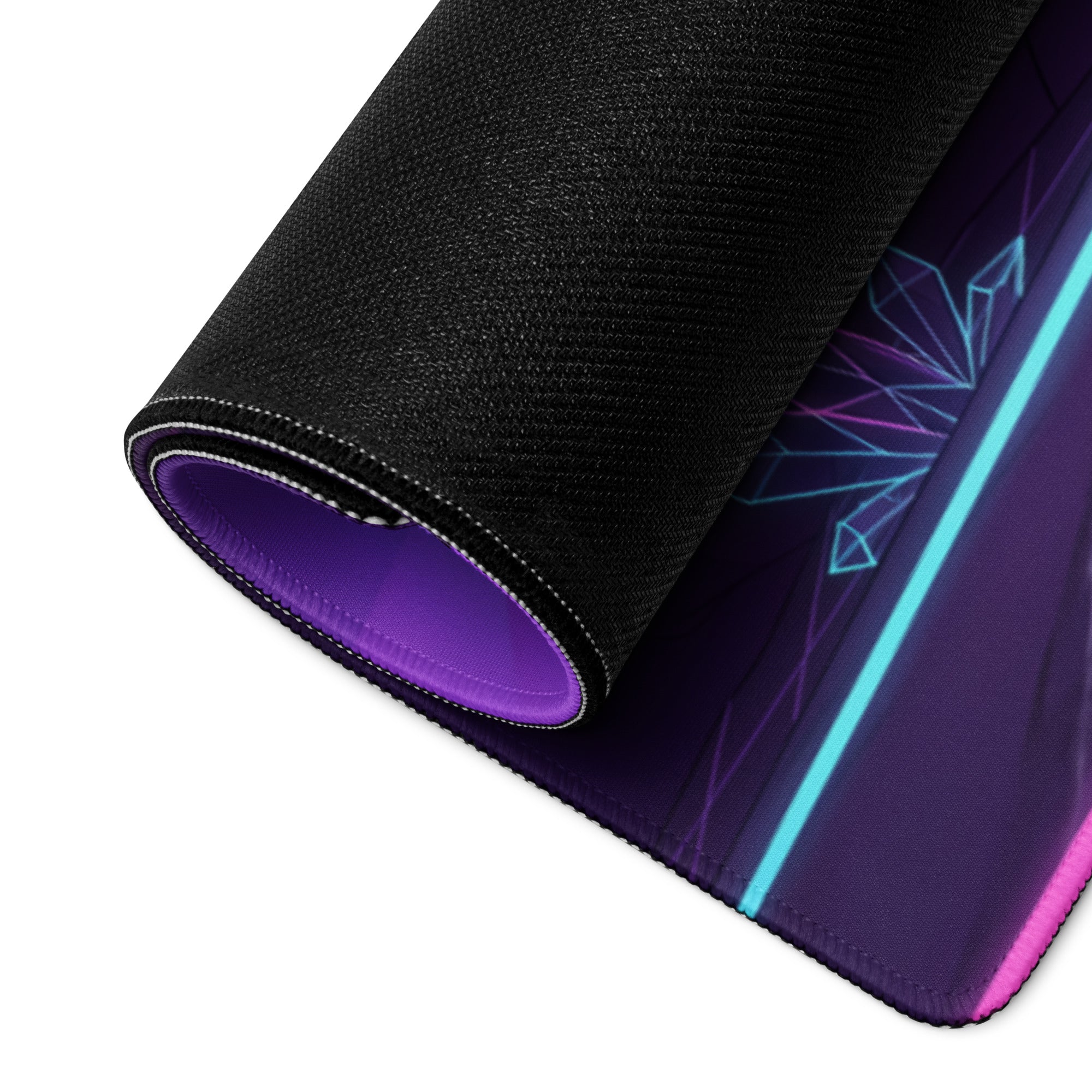 Toyota GR Supra A90 Inspired Red Purple Vaporwave Gaming Mouse Pad, Neon Futuristic JDM Desk Mat with Synthwave Mountain Road Sports Car Art