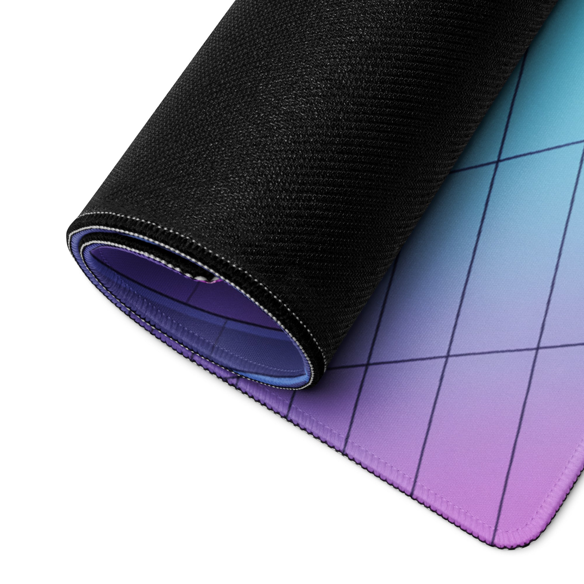 Nissan GT-R R35 Inspired Gray Blue Vaporwave Gaming Mouse Pad, Neon Cyberpunk Garage Desk Mat with Retro Futuristic Japanese Sports Car Art
