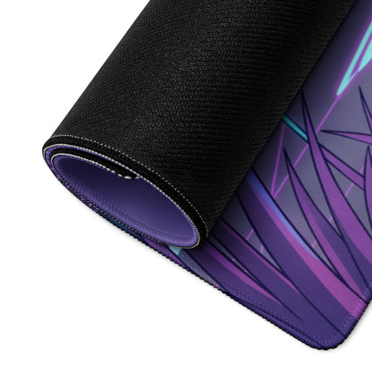 Chevrolet Corvette C6 Z06 Inspired Red Vaporwave Gaming Mouse Pad – Neon Purple Retro Futuristic Road Desk Mat with Palm Trees and Cosmic Synthwave Art