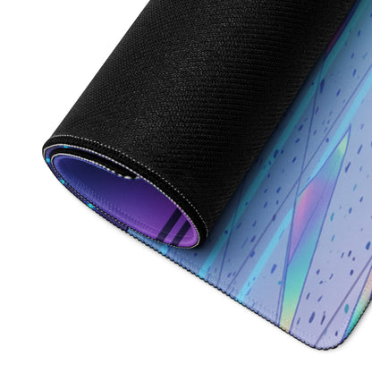 Ford Mustang GT Inspired Purple Vaporwave Gaming Mouse Pad – Neon Blue Retro Futuristic Sunset Desk Mat with Synthwave Mountains and Cyber Grid Art
