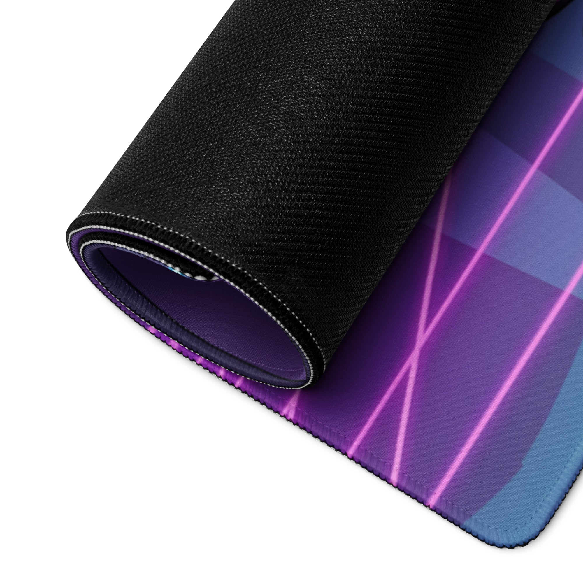 Chevrolet Corvette C7 ZR1 Inspired Gray Vaporwave Gaming Mouse Pad – Neon Pink Blue Retro Garage Desk Mat with Palm Sunset and Futuristic Grid Art