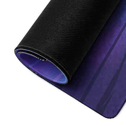 Ford Mustang GTD Inspired Gray Vaporwave Gaming Mouse Pad – Neon Purple Cyan Drift Track Desk Mat with Retro Futuristic Night Racing Art