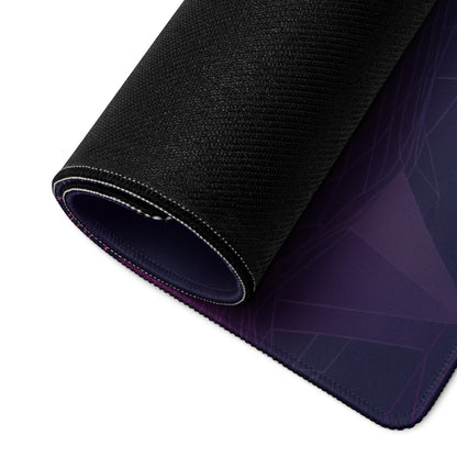 Porsche 911 GT3 RS Inspired White Vaporwave Gaming Mouse Pad – Neon Purple Grid Desk Mat with Retro Futuristic Mountains and Synthwave Racing Art