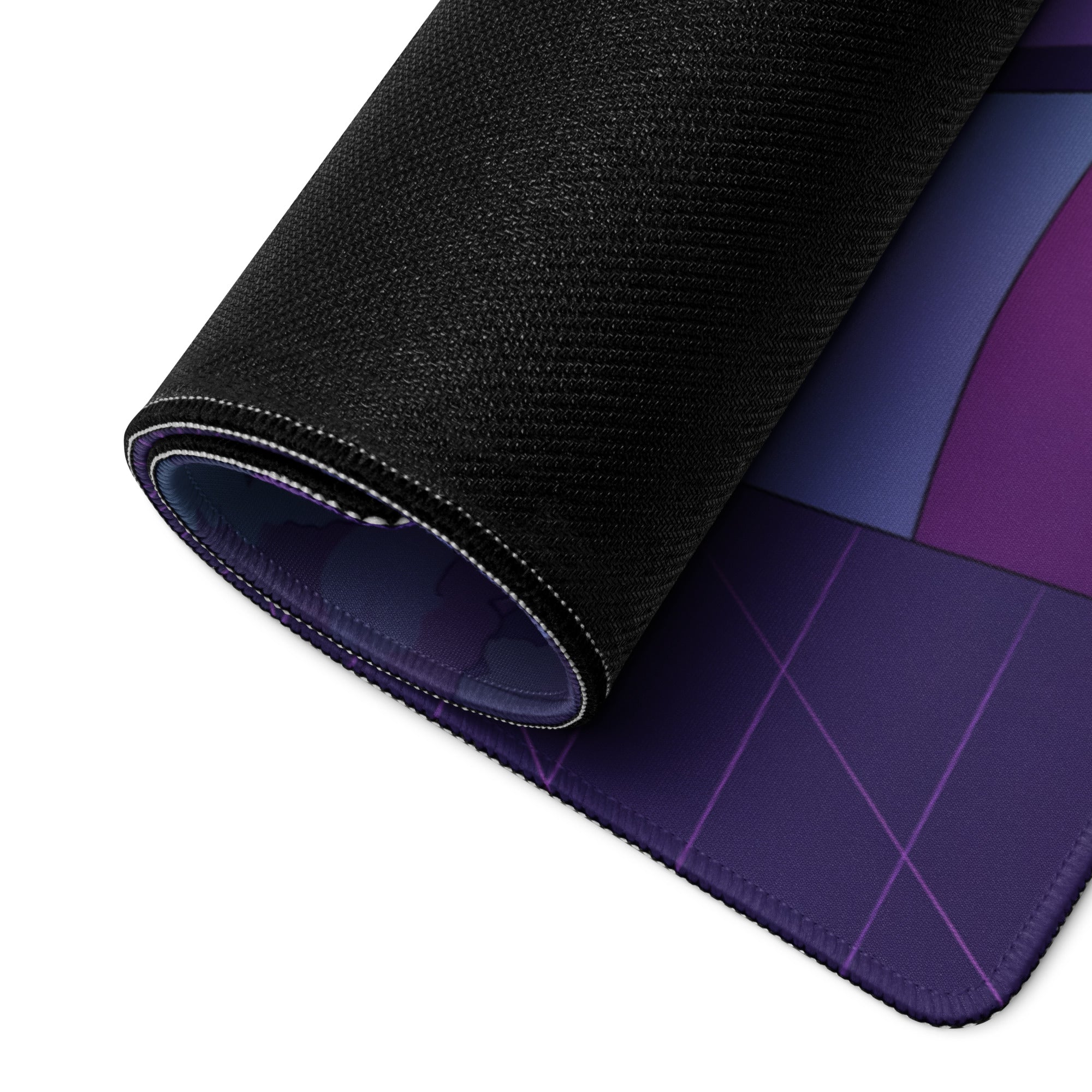 Porsche 911 GT3 R Inspired Gray Vaporwave Gaming Mouse Pad – Neon Purple Racetrack Desk Mat with Lime Accents, Tropical Forest and Synthwave Sunset Art