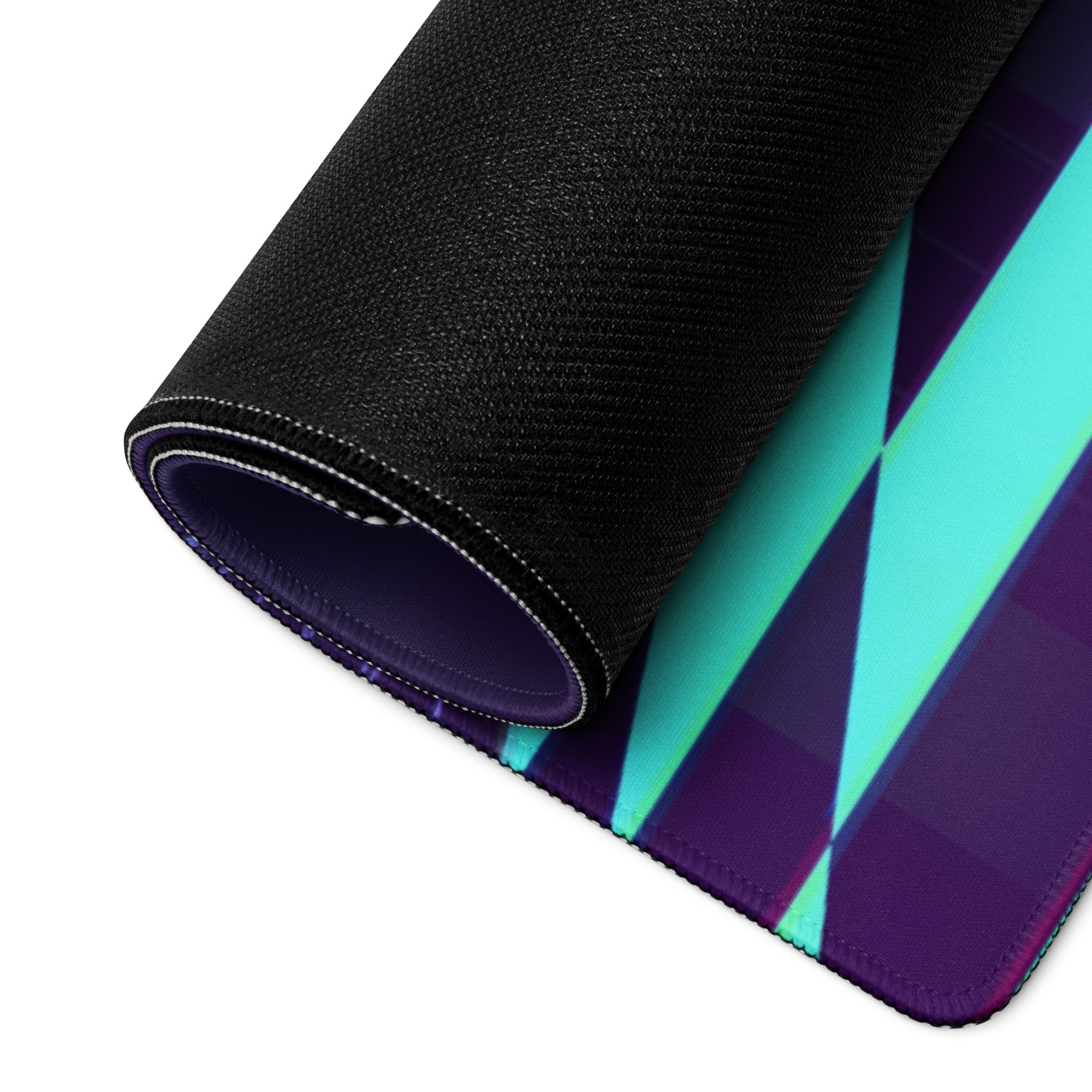 Porsche 911 GT3 R Inspired Bronze Vaporwave Gaming Mouse Pad – Neon Cyan Checkerboard Palace Desk Mat with Palm Trees and Retro Synthwave Sunset Art