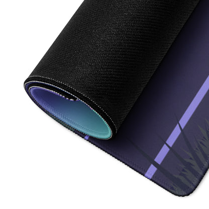 Lamborghini Huracán Performante Inspired Black Purple Vaporwave Gaming Mouse Pad – Neon Mountain Sunset Desk Mat with Retro Futuristic Synthwave Art