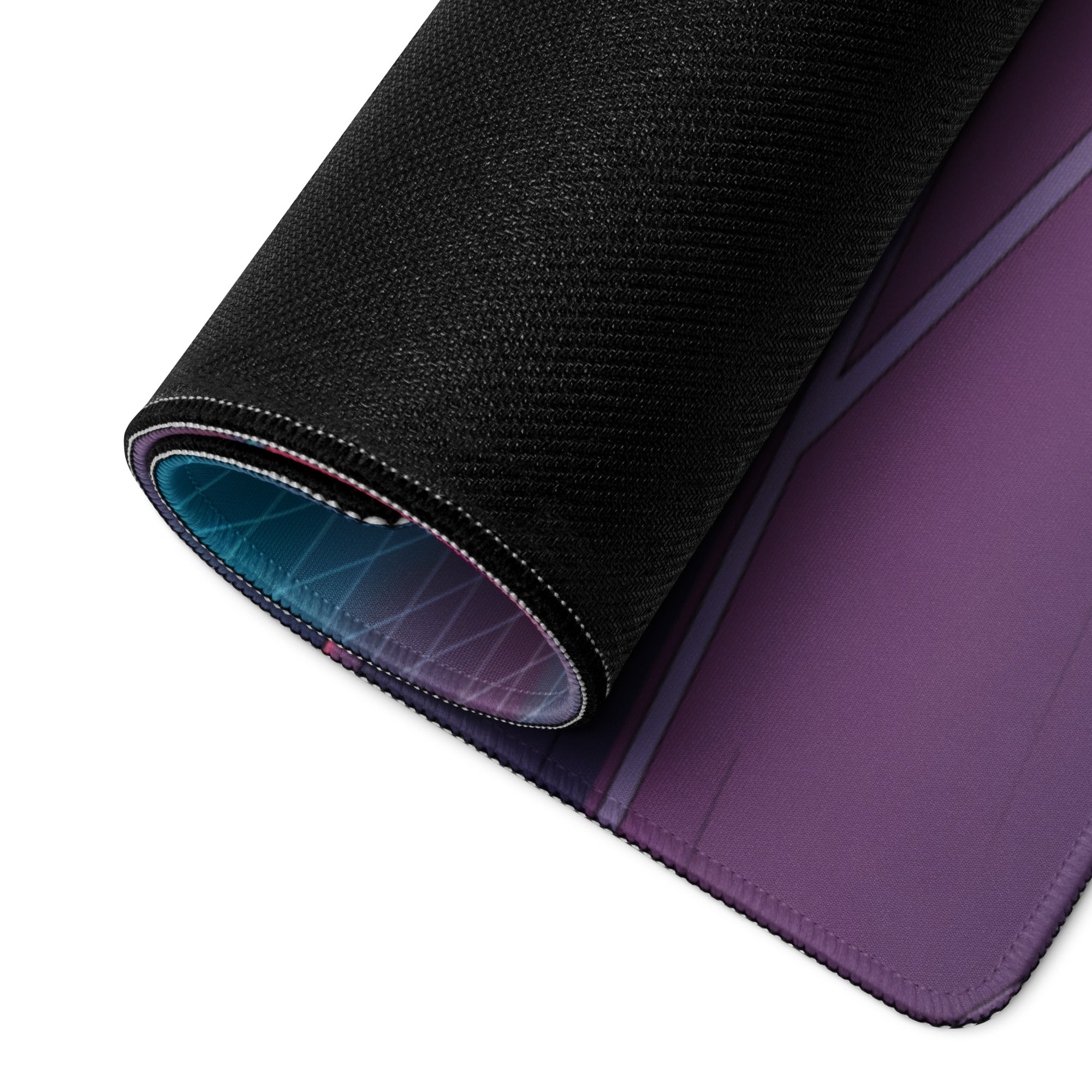 Nissan GT-R R35 Inspired White Purple Vaporwave Gaming Mouse Pad – Neon Waterfront Skyline Desk Mat with Retro Futuristic Synthwave City Art