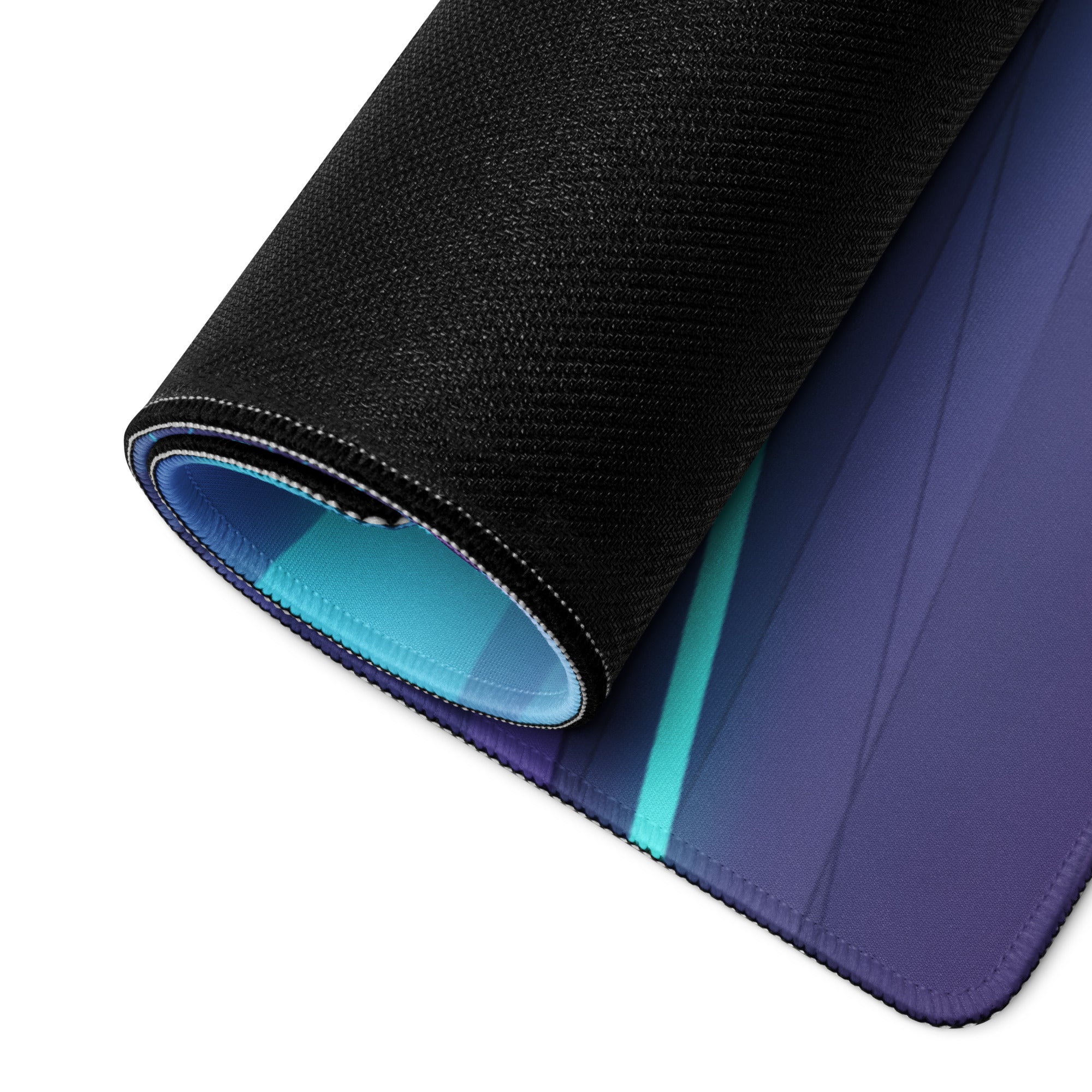 McLaren Senna Inspired Silver Blue Vaporwave Gaming Mouse Pad – Neon Mountain Highway Desk Mat with Retro Futuristic Motorsport Art