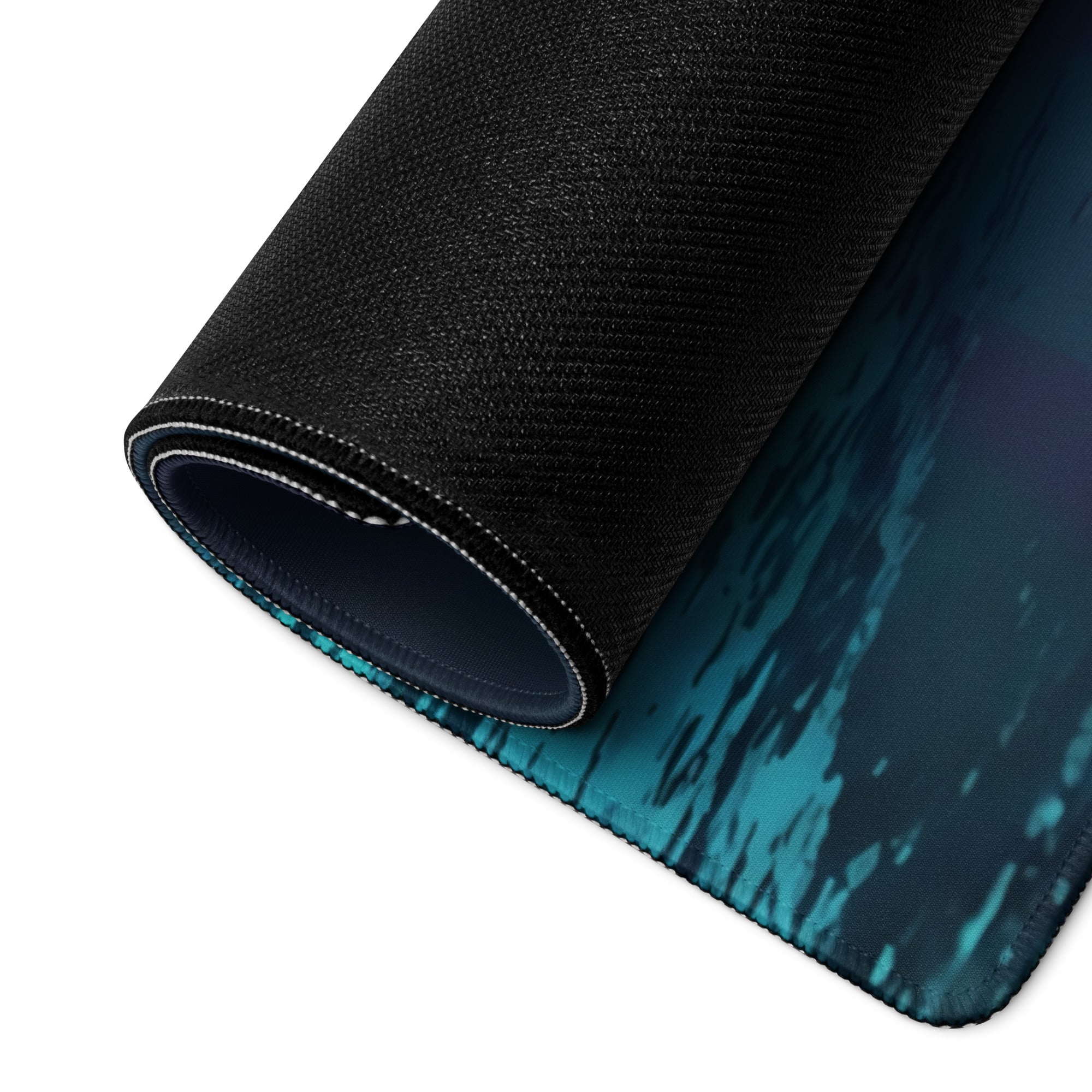 Nissan GT-R R35 Inspired Silver Purple Vaporwave Gaming Mouse Pad – Neon Cyan Magenta Garage Desk Mat with Wet Reflections and Retro Synthwave Art