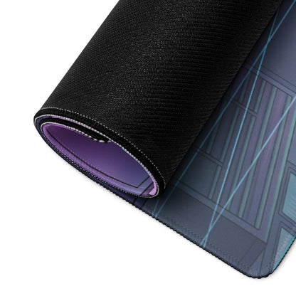 McLaren 765LT Spider Inspired Red Vaporwave Gaming Mouse Pad – Neon Cyberpunk Garage Desk Mat with Gold Wheels and Futuristic Supercar Digital Art