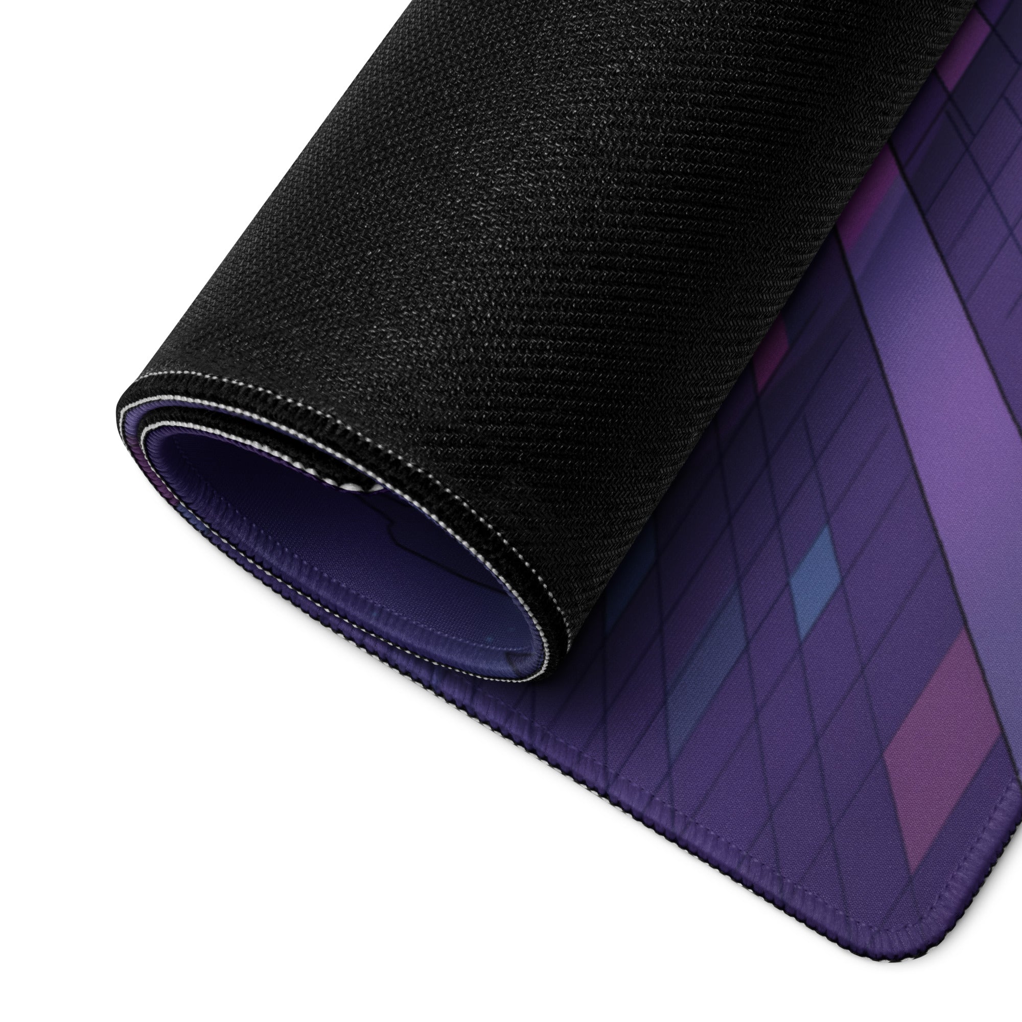 Lamborghini Huracán STO GT3 Inspired Silver Purple Vaporwave Gaming Mouse Pad – Neon Cyberpunk Garage Desk Mat, Futuristic Night City Anime Style Automotive Artwork