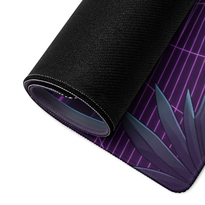 McLaren Solus GT Inspired Orange Purple Vaporwave Gaming Mouse Pad – Neon Retro Futuristic Grid Road Desk Mat with Synthwave Sunset Palm Tree Art