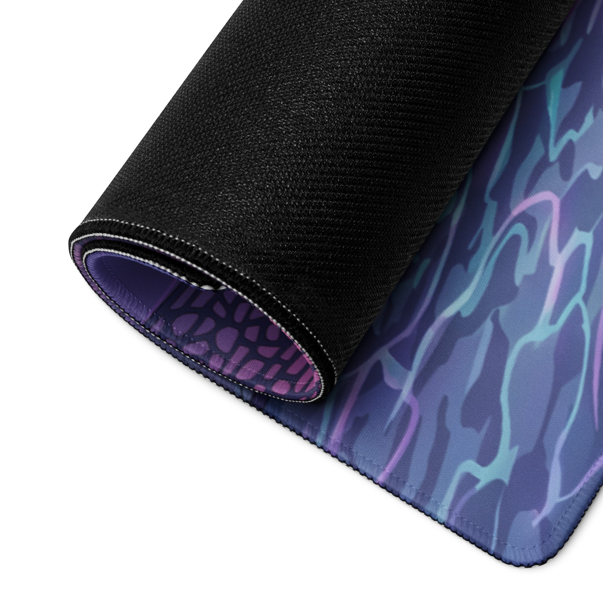McLaren 720S GT3 Inspired Silver Blue Vaporwave Gaming Mouse Pad – Neon Luxury Garage Desk Mat with Moonlit Desert, Futuristic Synthwave Automotive Art