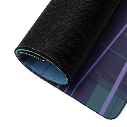 Nissan GT-R R35 Inspired Black Cyan Vaporwave Gaming Mouse Pad – Neon Japanese Street Racing Desk Mat with Retro Futuristic Cyberpunk Artwork