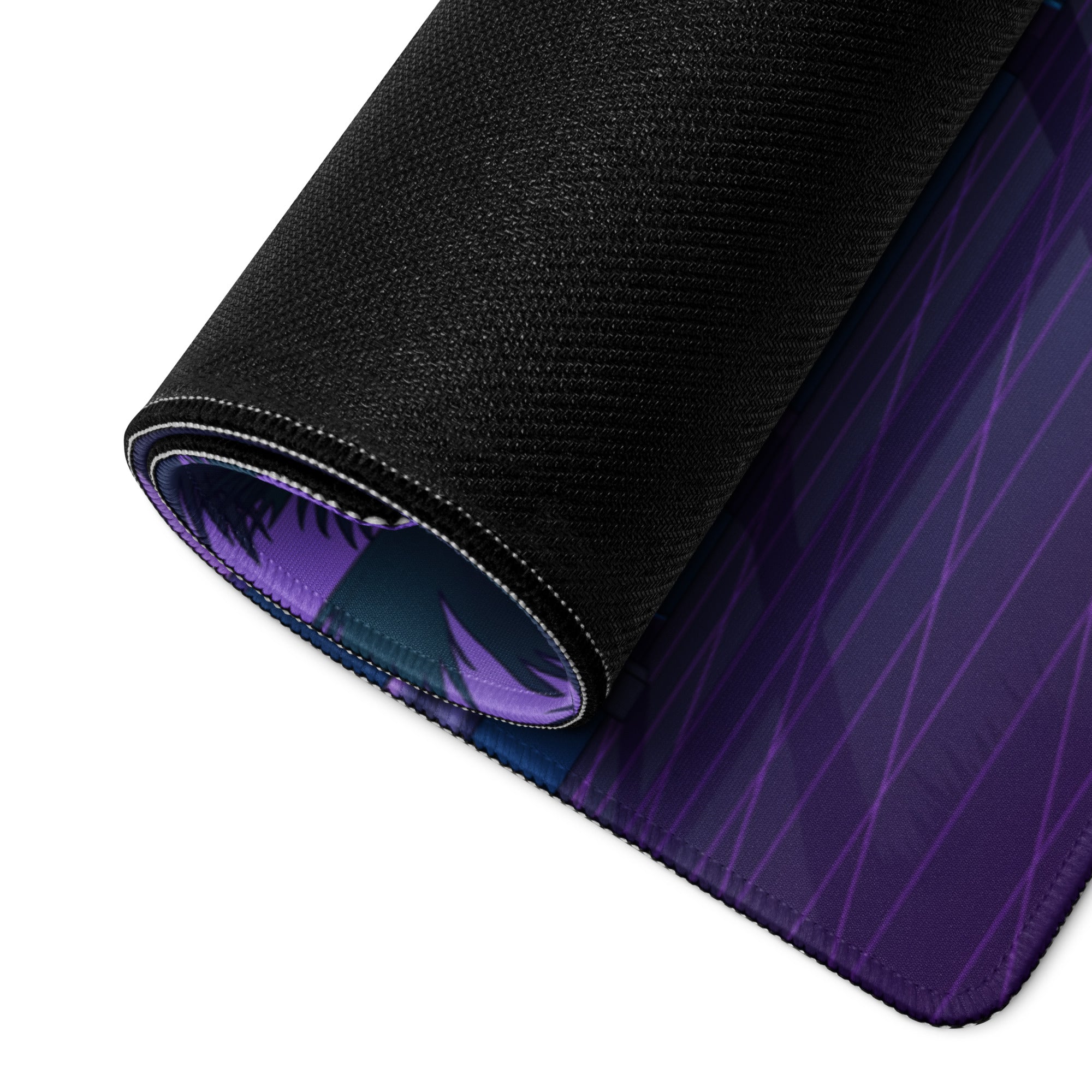 Lamborghini Huracán EVO Inspired Red Purple Vaporwave Gaming Mouse Pad – Neon Miami Skyline Desk Mat with Palm Trees and Retro Futuristic Artwork