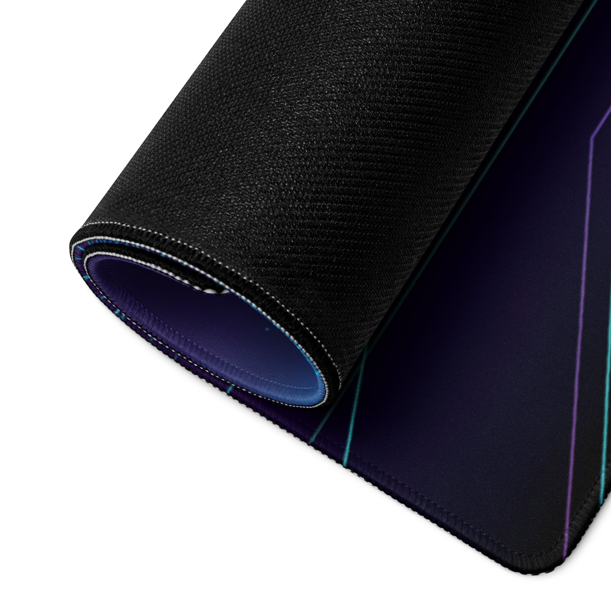 Koenigsegg Jesko Inspired Teal Purple Vaporwave Gaming Mouse Pad – Neon Grid Desk Mat, Retro Futuristic Supercar Digital Art, Cyberpunk Decor