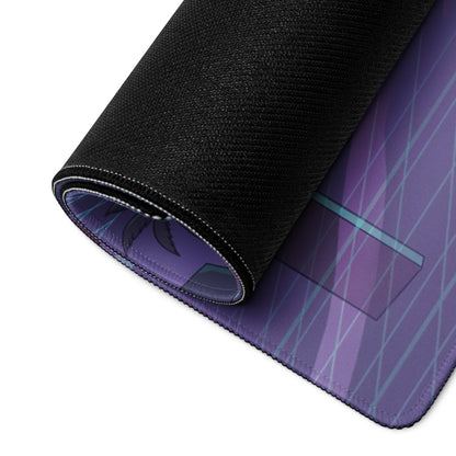 McLaren Senna Inspired Orange Purple Vaporwave Gaming Mouse Pad – Neon Grid Sunset Desk Mat, Retro Futuristic Supercar Digital Art, Synthwave Decor