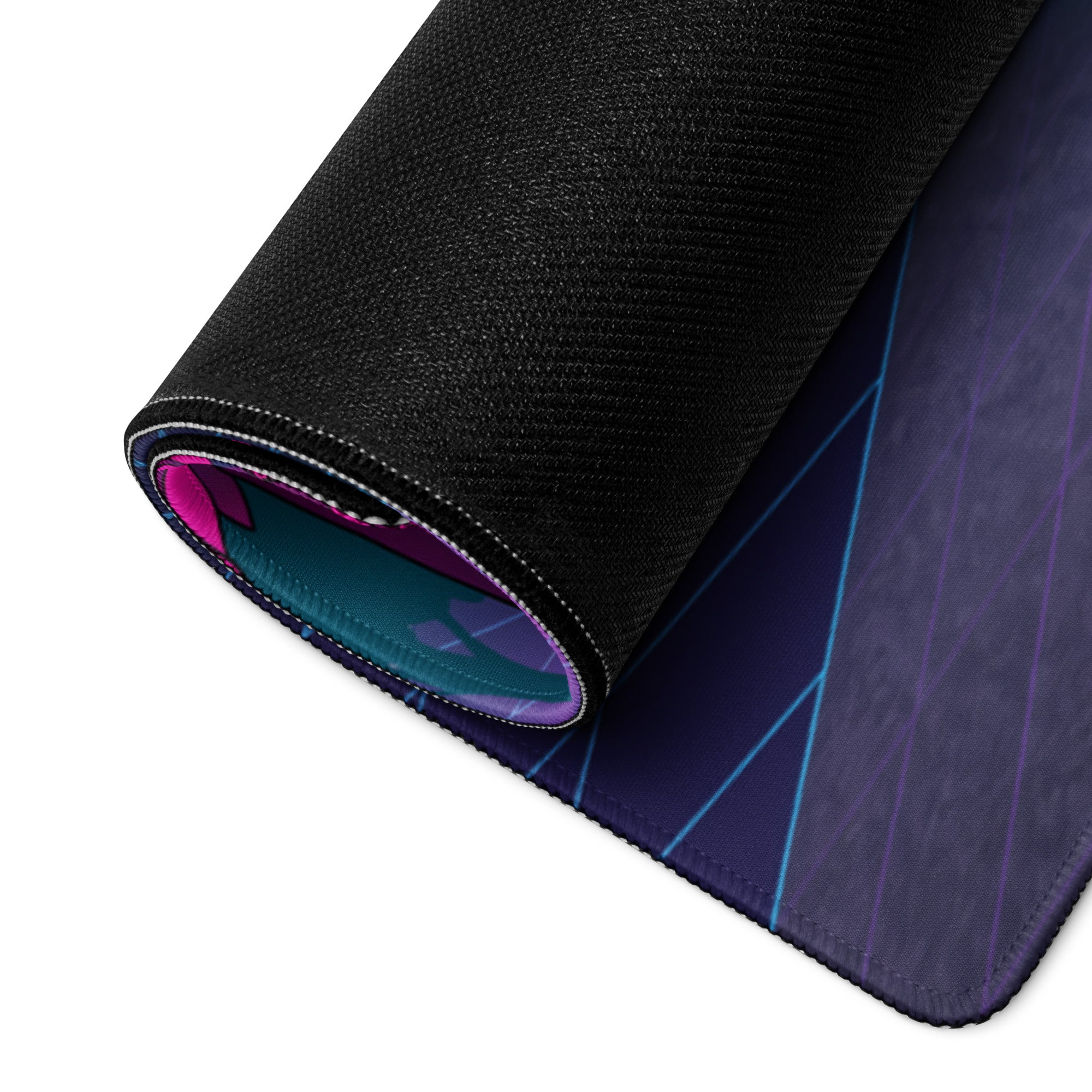 Pagani Huayra Roadster Inspired Silver Pink Vaporwave Gaming Mouse Pad – Neon Forest Grid Desk Mat, Retro Futuristic Hypercar Digital Art