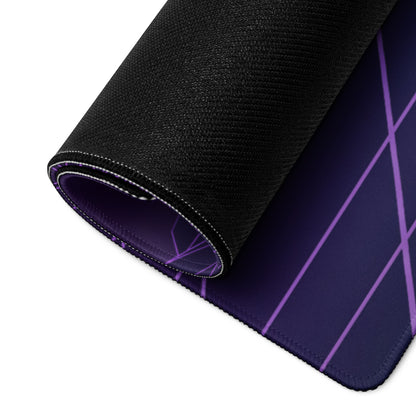 Porsche 911 GT2 RS Inspired White Purple Vaporwave Gaming Mouse Pad – Neon Cosmic Grid Desk Mat, Retro Futuristic Sports Car Digital Artwork