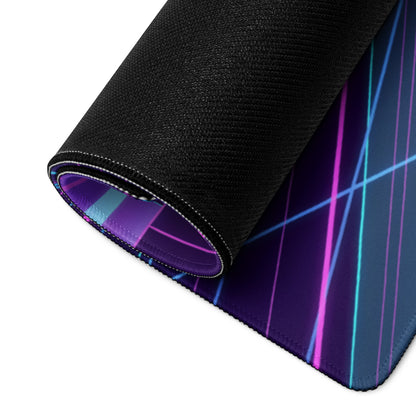 Ferrari SF90 Stradale Inspired Red Purple Vaporwave Gaming Mouse Pad – Neon Cyber Grid Desk Mat, Retro Futuristic Cityscape Digital Car Art