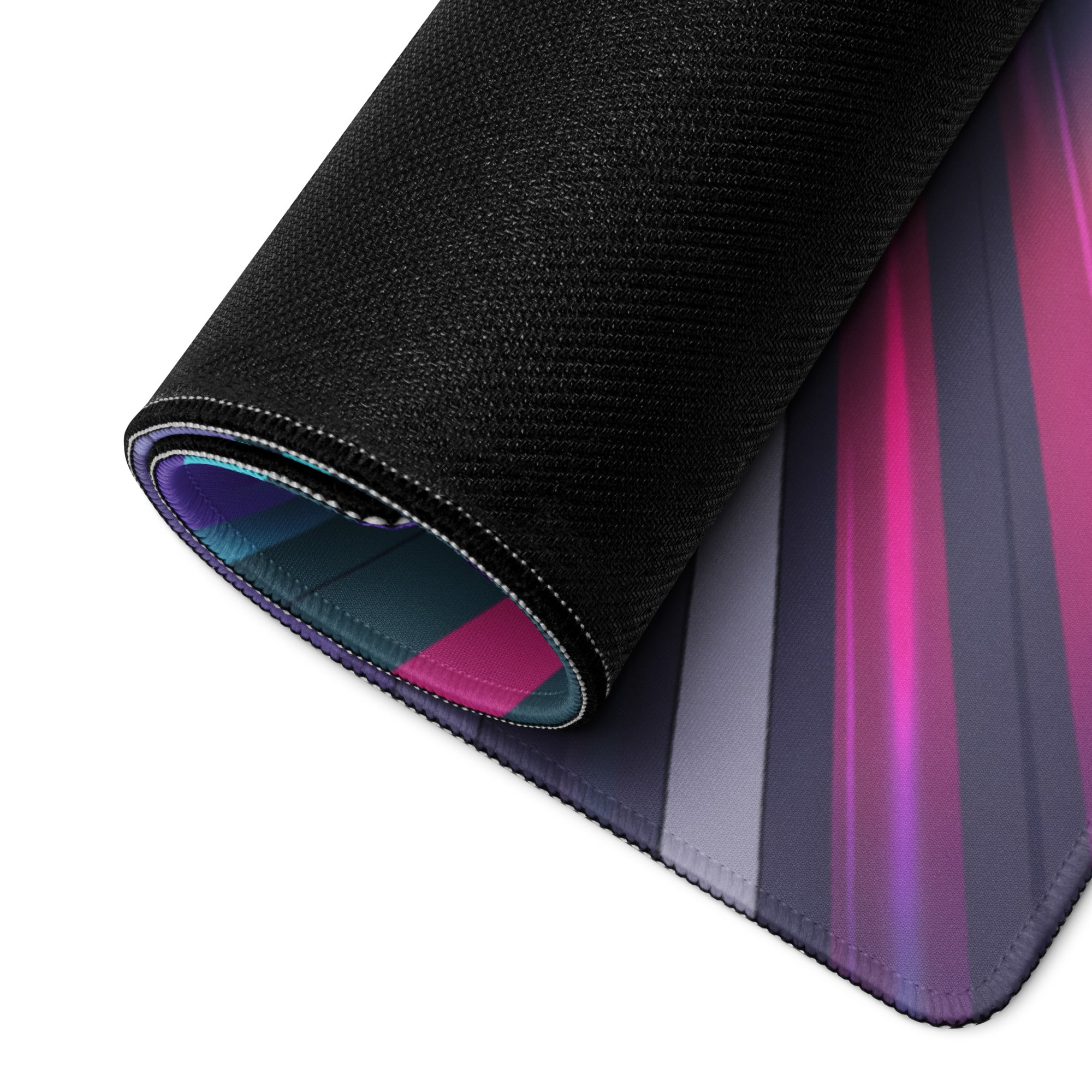 Porsche 911 Turbo S Inspired Black Purple Vaporwave Gaming Mouse Pad – Neon Cyberpunk Tunnel Desk Mat, Futuristic Racing Car Digital Artwork