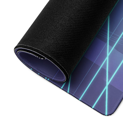 Lamborghini Huracán Performante Inspired Green Vaporwave Gaming Mouse Pad – Neon Grid City Desk Mat, Retro Futuristic Supercar Digital Artwork