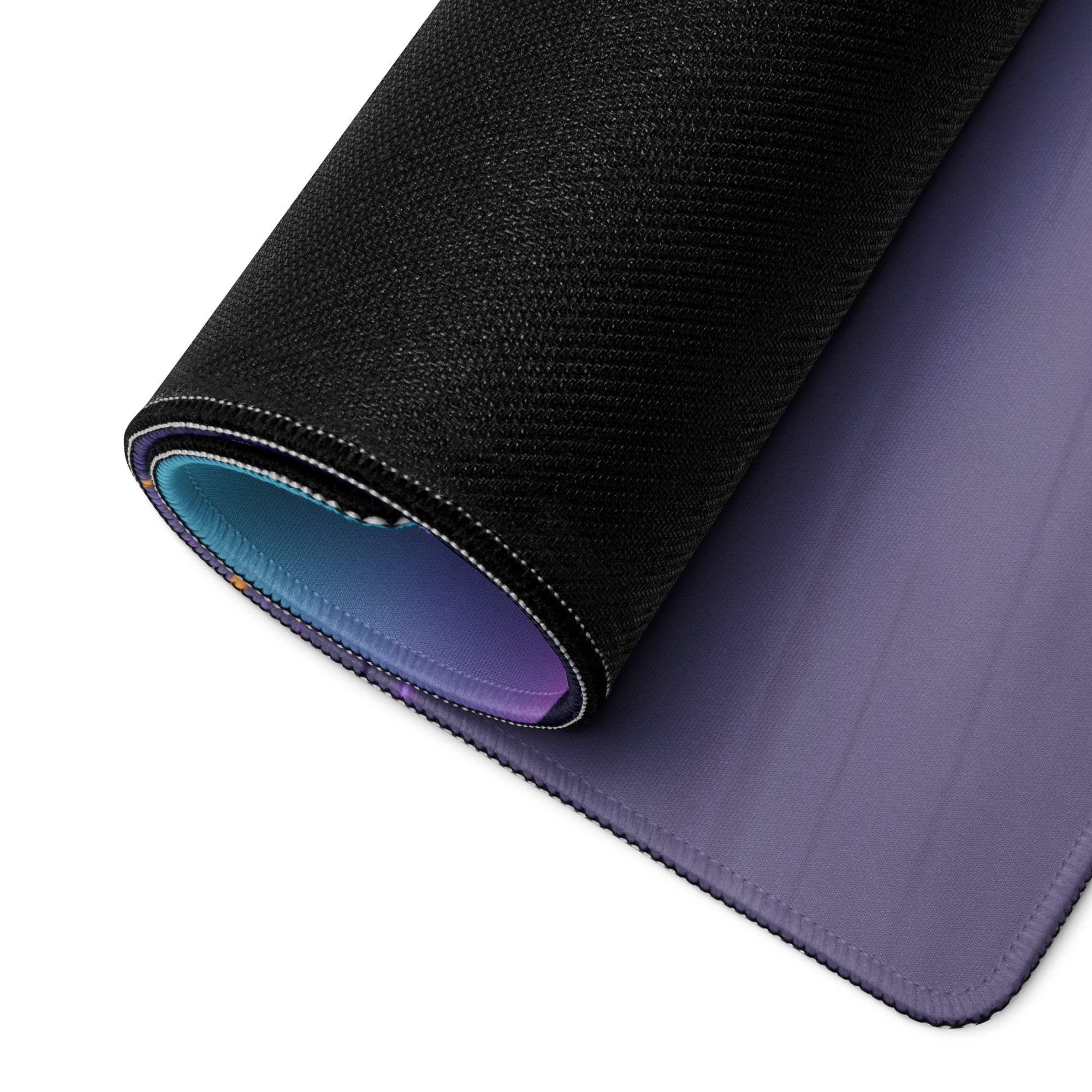 BMW M4 Inspired White Vaporwave Gaming Mouse Pad – Neon Cyan Purple Highway Desk Mat, Retro Futuristic Mountain Racing Digital Artwork