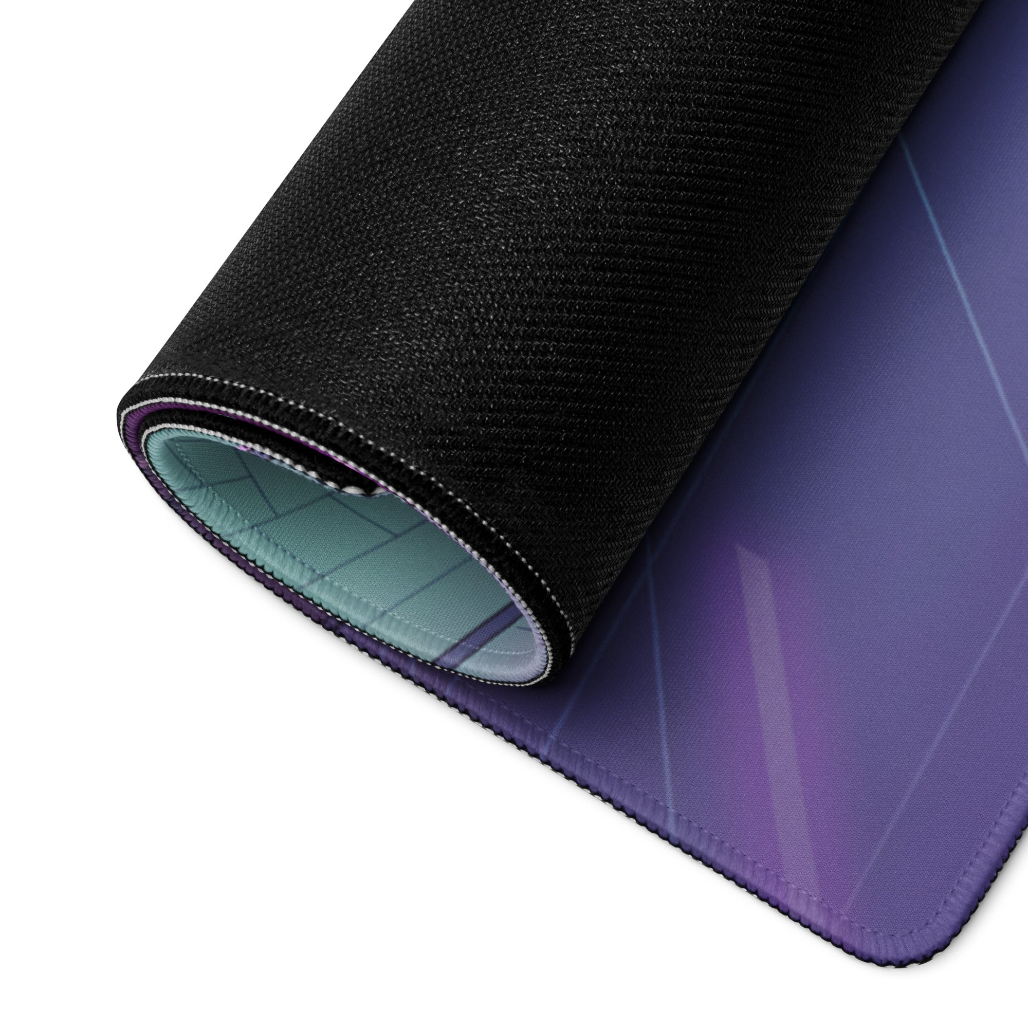 Lamborghini Aventador SVJ Inspired White Purple Vaporwave Gaming Mouse Pad – Neon Garage Desk Mat, Retro Futuristic Supercar Digital Artwork