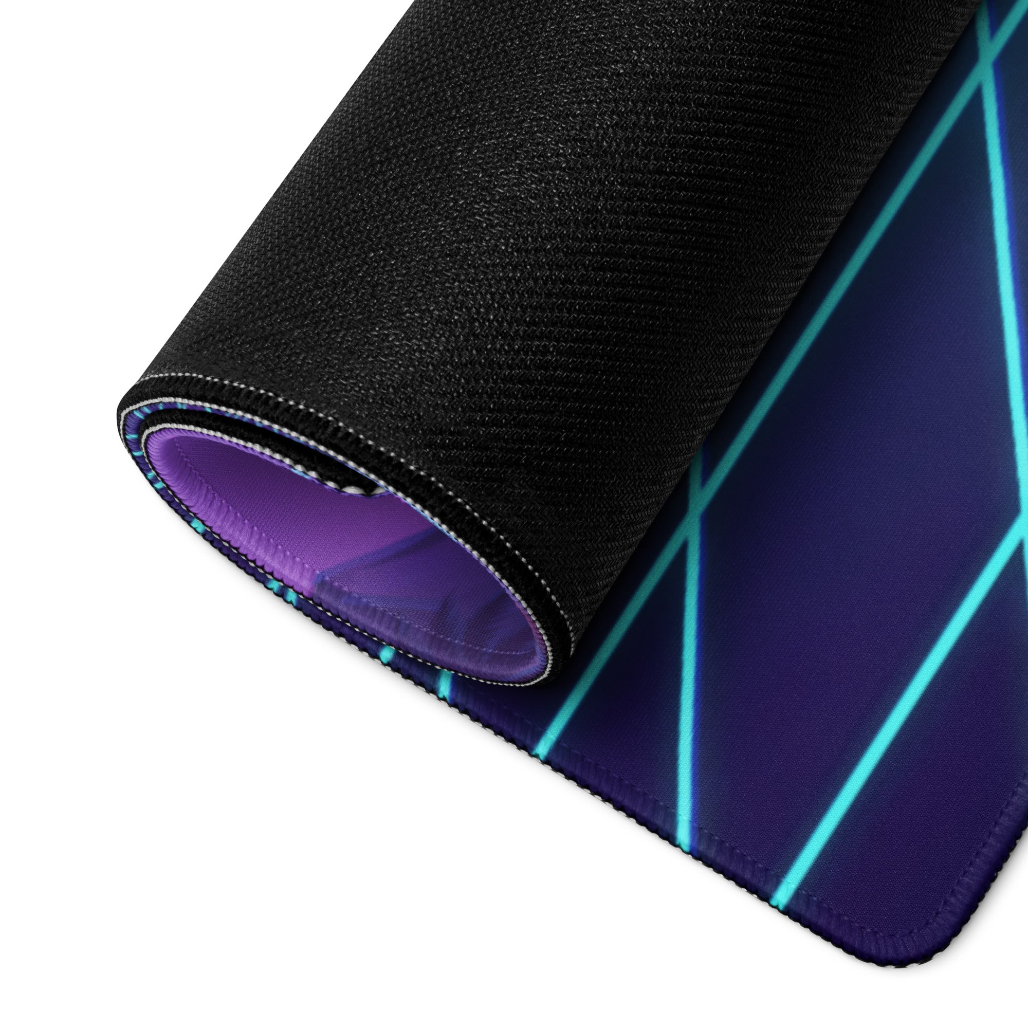 Lamborghini Temerario Inspired Orange Purple Vaporwave Gaming Mouse Pad – Neon Grid Sunset Desk Mat, Retro Futuristic Supercar Digital Artwork