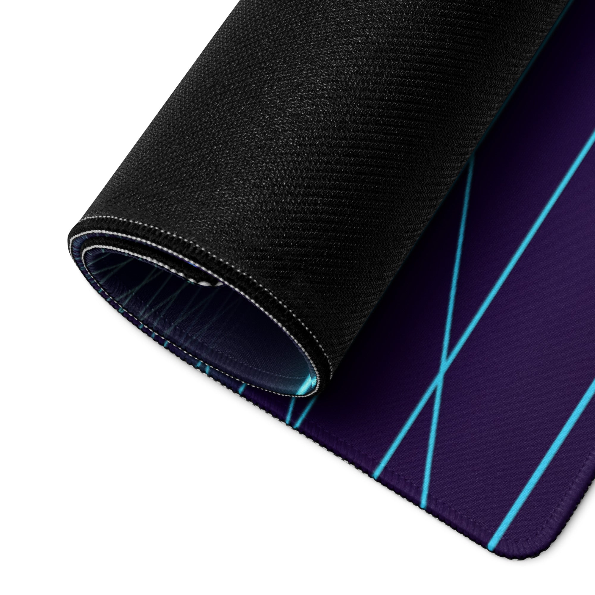 Bugatti Chiron Inspired White Purple Vaporwave Gaming Mouse Pad – Neon Grid Sunset Desk Mat, Retro Futuristic Hypercar Digital Artwork