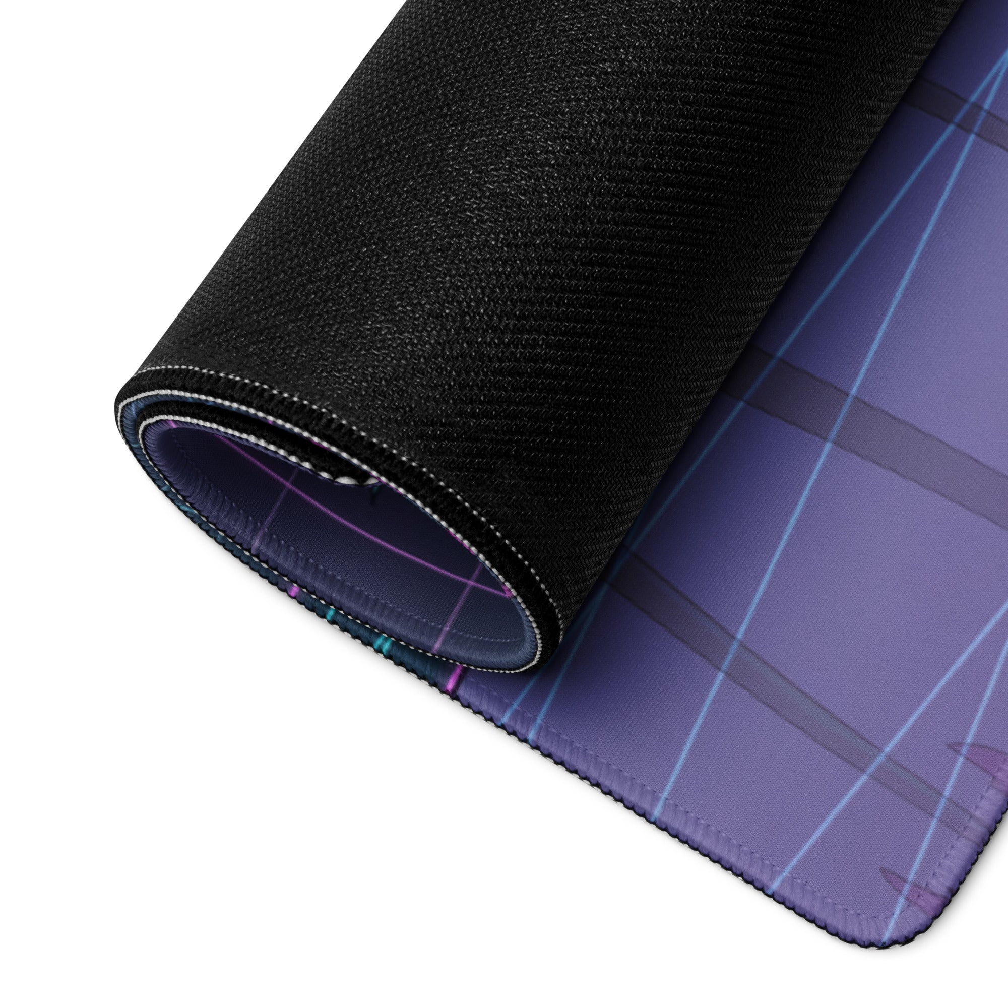 Koenigsegg Jesko Attack Inspired White Purple Vaporwave Gaming Mouse Pad – Neon Cyber City Desk Mat, Retro Futuristic Hypercar Digital Artwork
