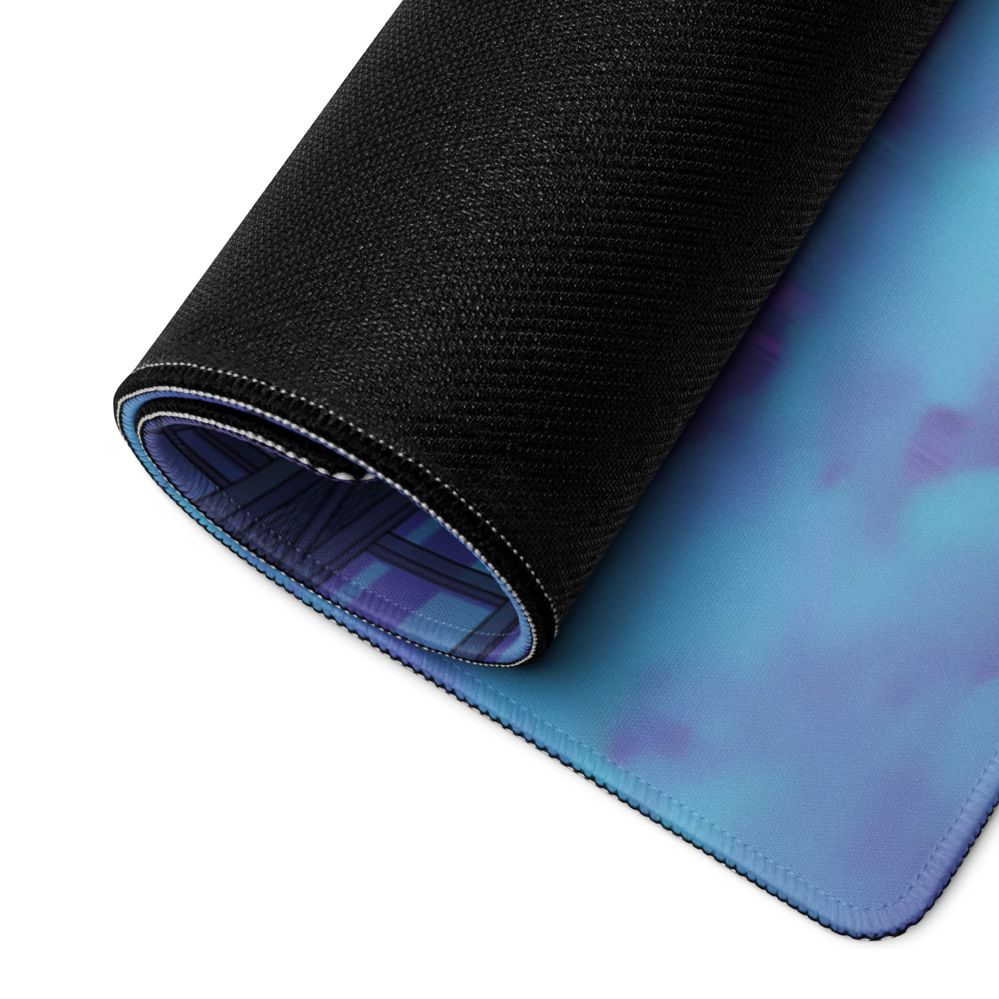 Koenigsegg Agera RS Inspired White Cyan Vaporwave Gaming Mouse Pad – Neon Private Jet Hangar Desk Mat, Futuristic Hypercar Digital Artwork