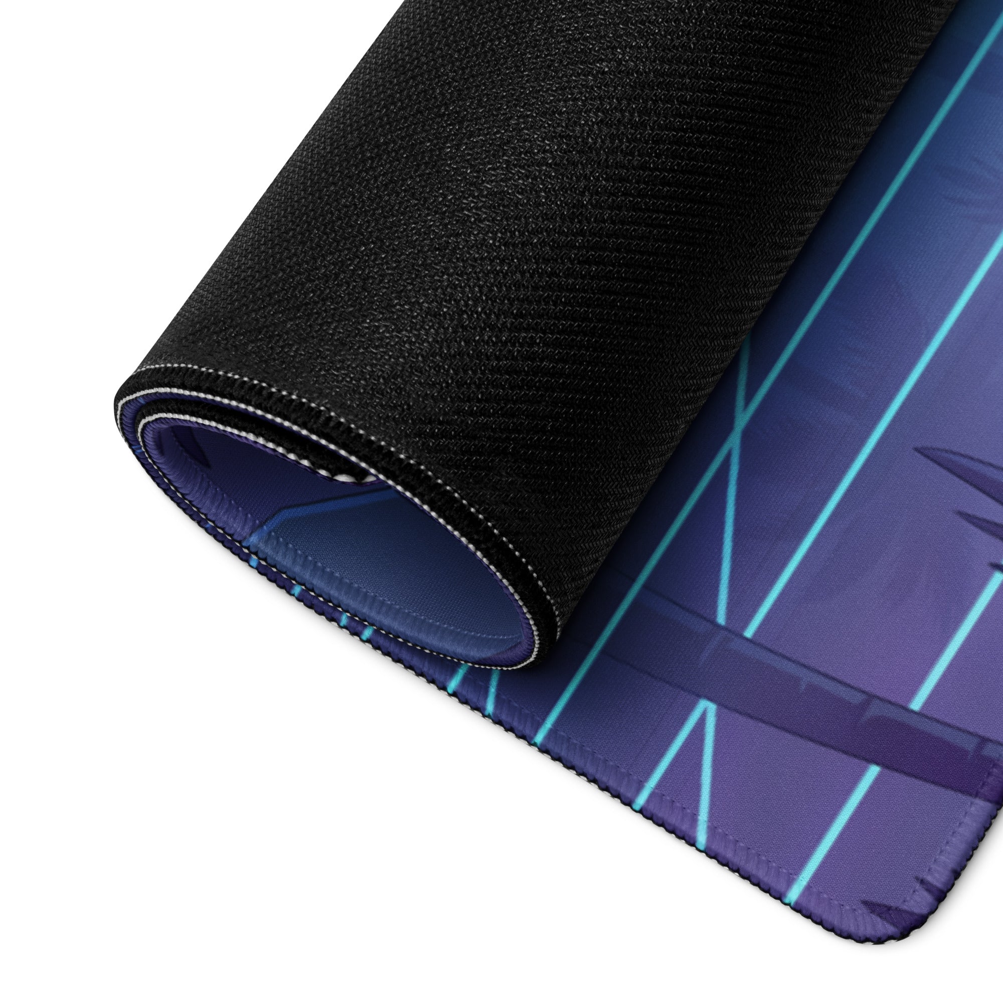 Bugatti Chiron Inspired Red Blue Vaporwave Gaming Mouse Pad – Neon Palm City Grid Desk Mat, Retro Futuristic Hypercar Digital Artwork