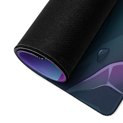 Dodge Viper ACR Inspired White Purple Vaporwave Gaming Mouse Pad – Neon Mountain Grid Desk Mat, Retro Futuristic Supercar Digital Artwork