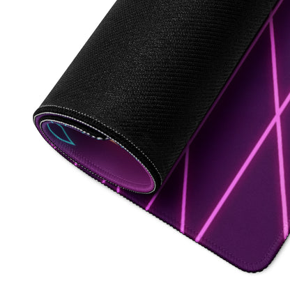 Ferrari SF90 Stradale Inspired Orange Pink Cyan Vaporwave Gaming Mouse Pad – Neon Palm City Grid Desk Mat, Retro Futuristic Supercar Digital Artwork