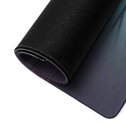 Ferrari F12berlinetta Inspired Black Red Vaporwave Gaming Mouse Pad – Neon Cyber Garage Desk Mat, Futuristic Italian Supercar Digital Artwork