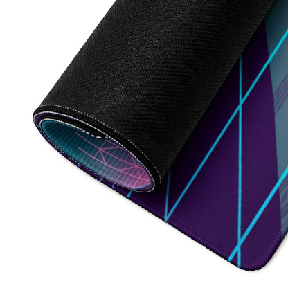 Dodge Viper ACR Inspired Orange Vaporwave Gaming Mouse Pad – Neon Grid Sunset Desk Mat, Retro Futuristic Synthwave Supercar Digital Artwork