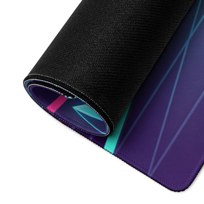 Porsche 911 GT3 Inspired Red Vaporwave Gaming Mouse Pad – Neon Crystal Cyber Tunnel Desk Mat, Retro Futuristic Synthwave Sports Car Digital Art