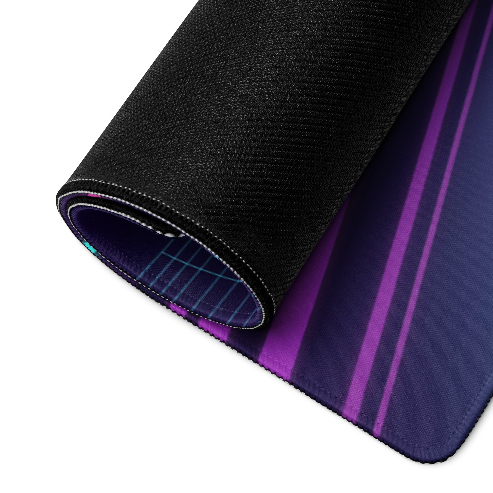 McLaren 765LT Inspired Cyan Blue Vaporwave Gaming Mouse Pad – Neon Cosmic Highway Desk Mat, Retro Futuristic Synthwave Supercar Digital Art